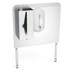 Hátfal mobil kézmosóhoz, szappan adagolóval, és papír tartóval