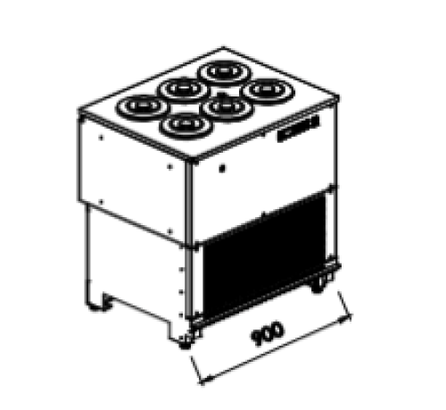 Orion Pozzetti BPG09UI 6 tégelyes glicolos hűtéssel