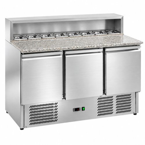 Amitek AK943P pizza saladette gránit munkalappal, 1365×700 mm, +2/+8 °C