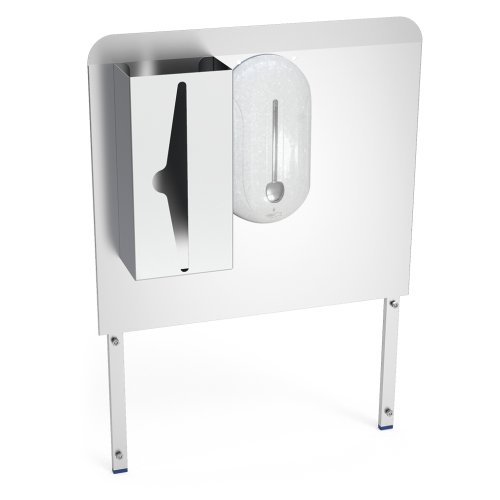 Hátfal mobil kézmosóhoz, szappan adagolóval, és papír tartóval